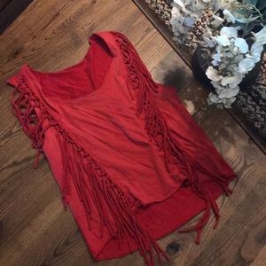 Red Fringe Top